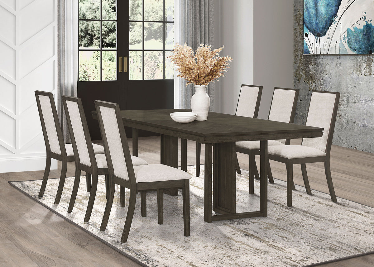 Kelly Rectangular Dining Table Set Beige and Dark Grey - Half Price Furniture