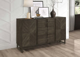 Kelly 3-drawer Storage Dining Sideboard Server Dark Grey Kelly 3-drawer Storage Dining Sideboard Server Dark Grey Half Price Furniture