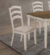 Ronnie Ladder Back Padded Seat Dining Side Chair Khaki and Rustic Cream (Set of 2)  Half Price Furniture