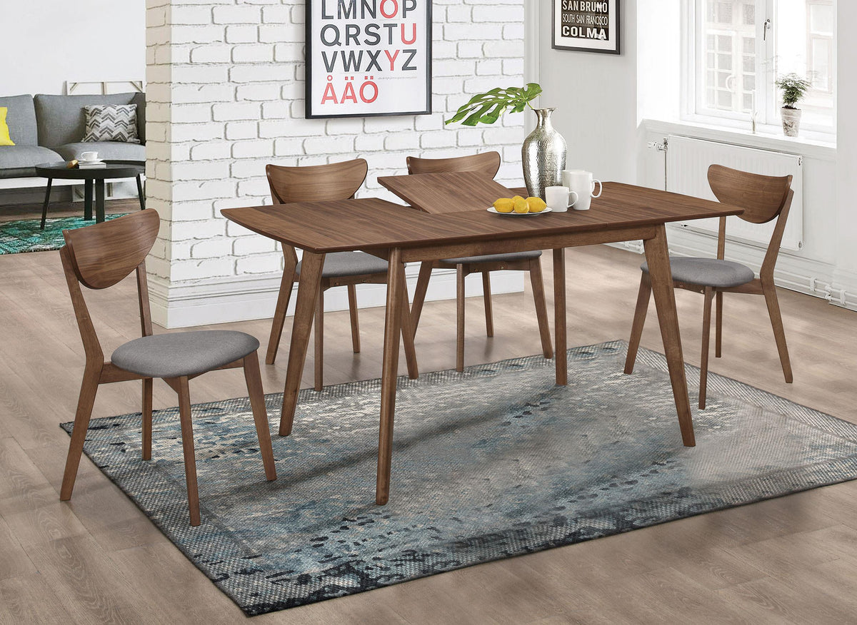 Alfredo 5-Piece Dining Room Set Natural Walnut and Grey  Las Vegas Furniture Stores