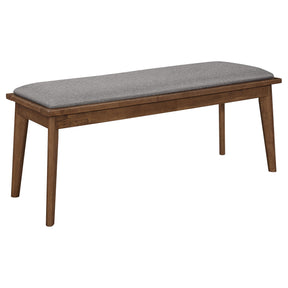 Alfredo Upholstered Dining Bench Grey and Natural Walnut Alfredo Upholstered Dining Bench Grey and Natural Walnut Half Price Furniture