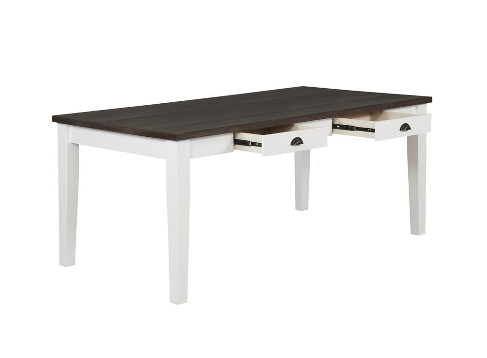 Kingman 4-drawer Dining Table Espresso and White  Half Price Furniture