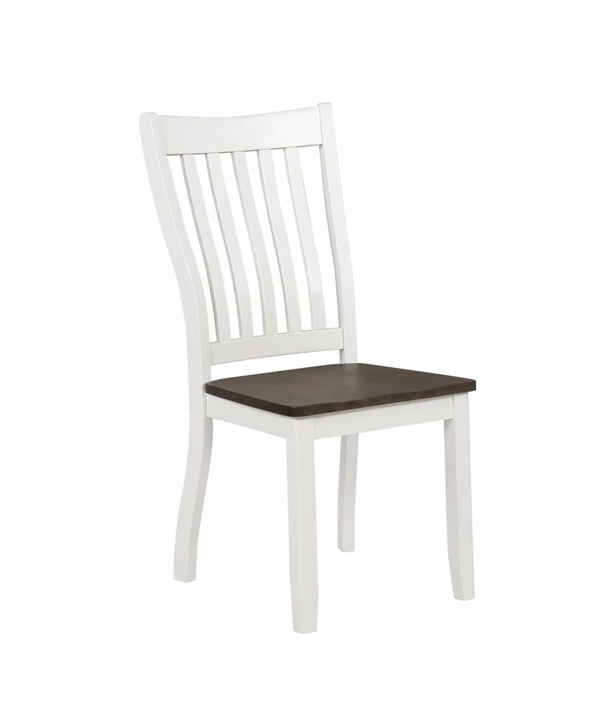 Kingman Slat Back Dining Chairs Espresso and White (Set of 2)  Half Price Furniture