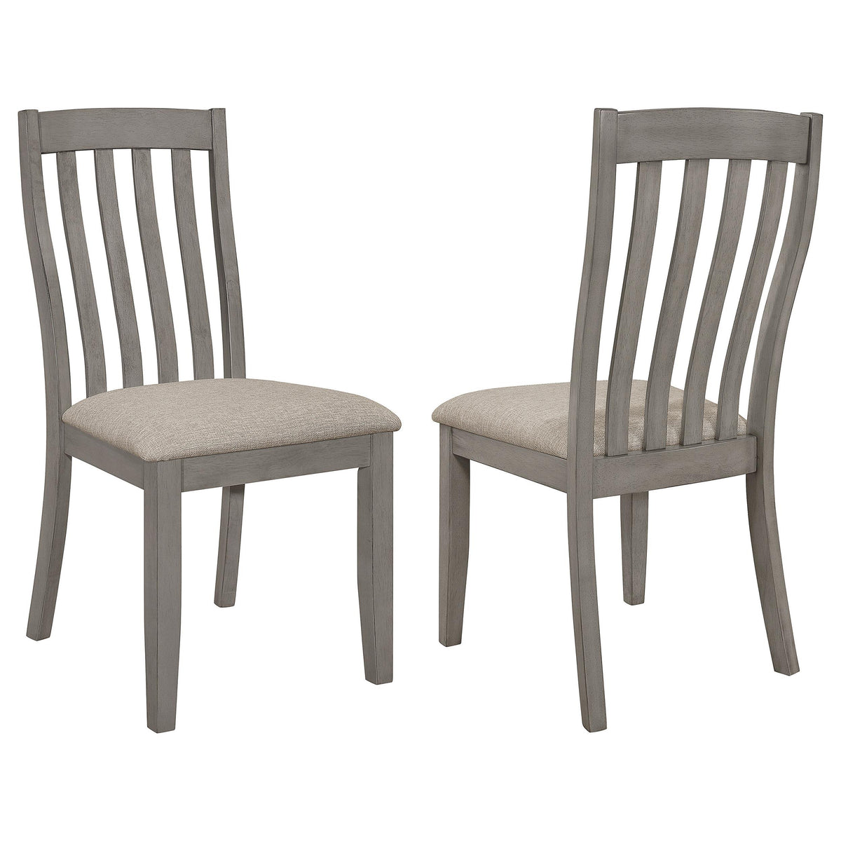 Nogales Slat Back Side Chairs Coastal Grey (Set of 2)  Half Price Furniture