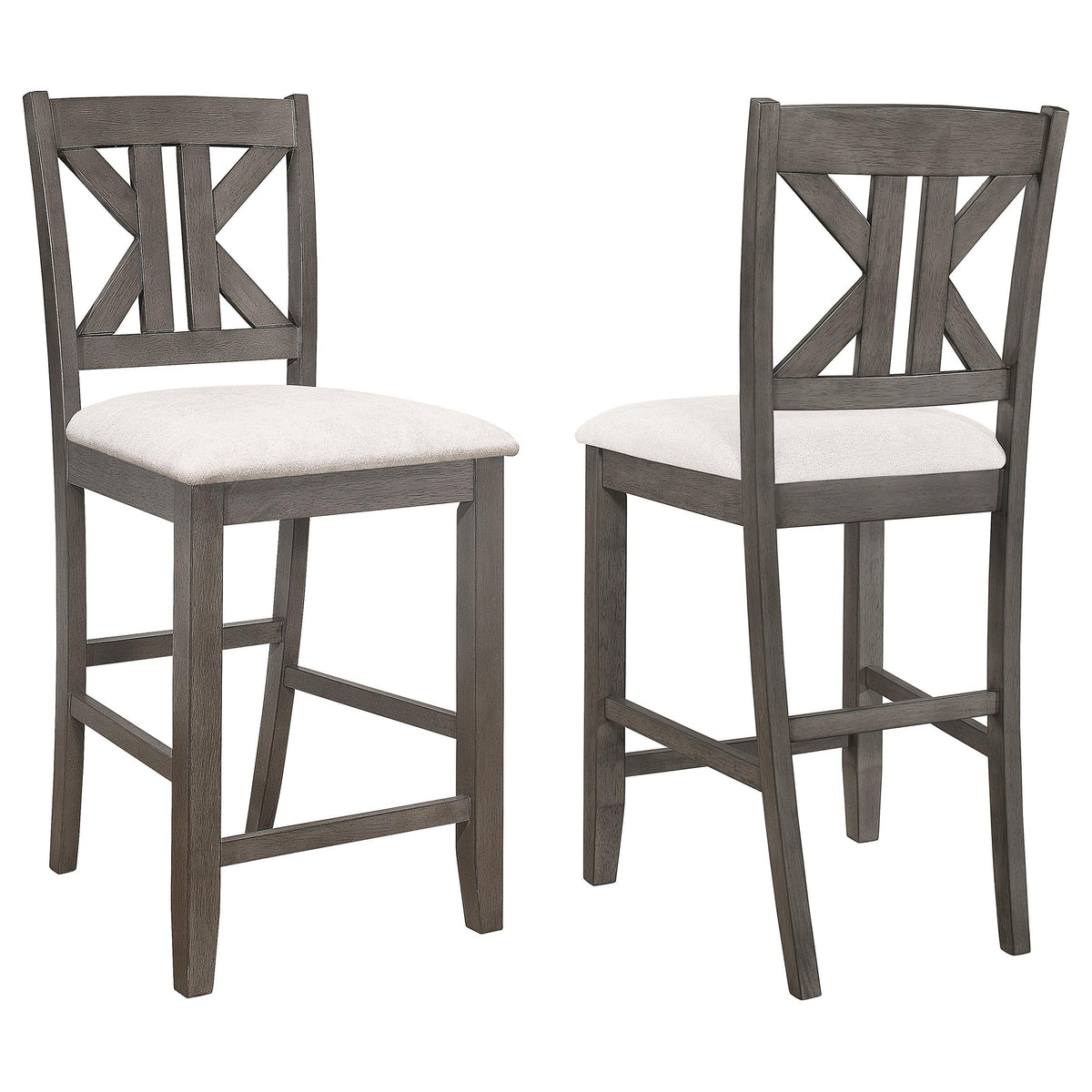 Athens Upholstered Seat Counter Height Stools Light Tan (Set of 2)  Las Vegas Furniture Stores