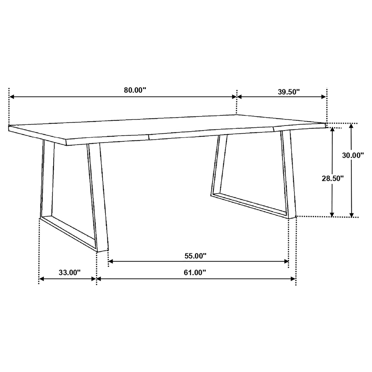 Ditman Live Edge Dining Table Grey Sheesham and Black  Half Price Furniture