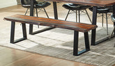 Ditman Live Edge Dining Bench Grey Sheesham and Black Half Price Furniture