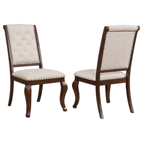 Brockway Tufted Dining Chairs Cream and Antique Java (Set of 2) Half Price Furniture