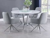 Abby 5-piece Dining Set White and Light Grey Half Price Furniture