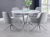 Abby 5-piece Dining Set White and Light Grey Half Price Furniture