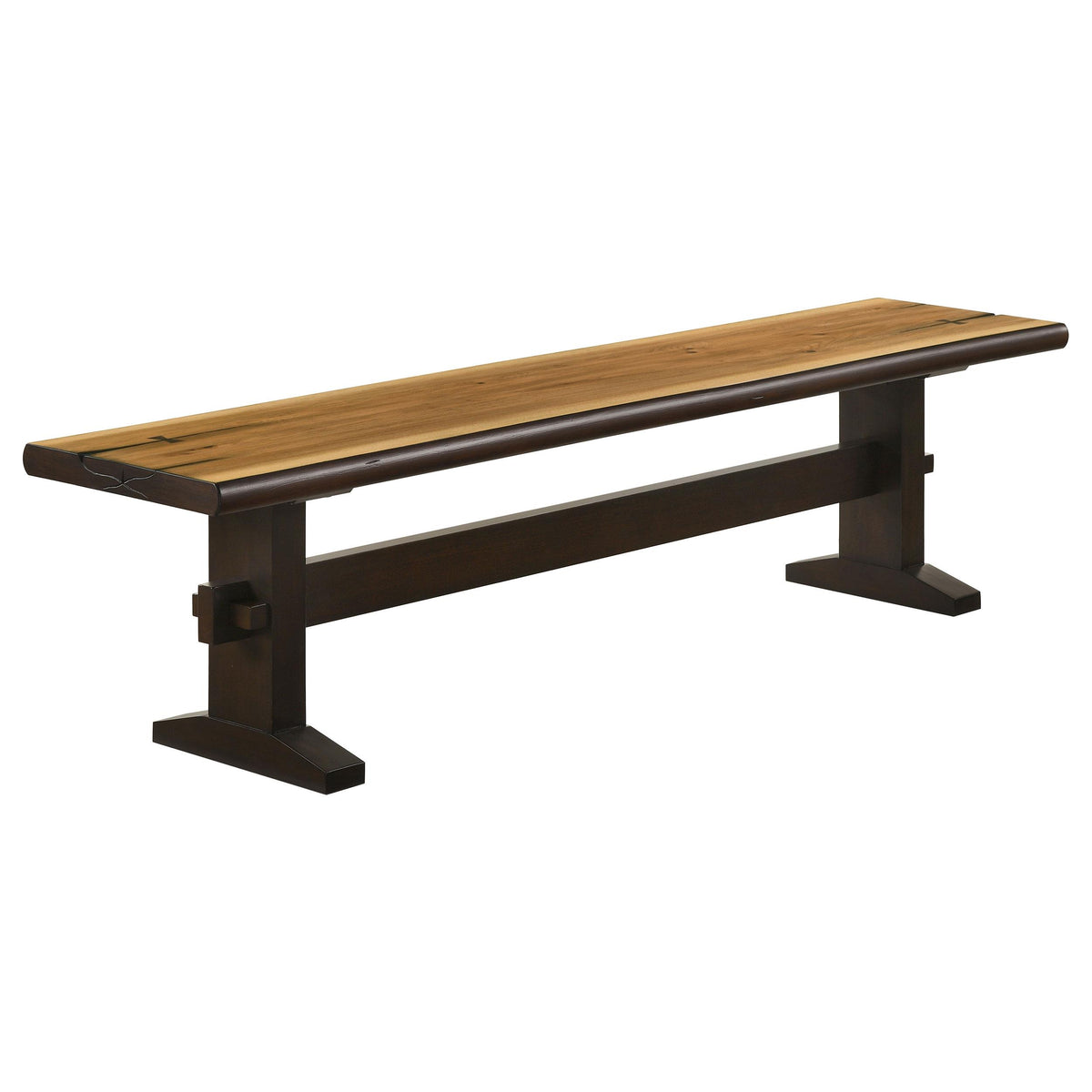 Bexley Trestle Bench Natural Honey and Espresso  Half Price Furniture