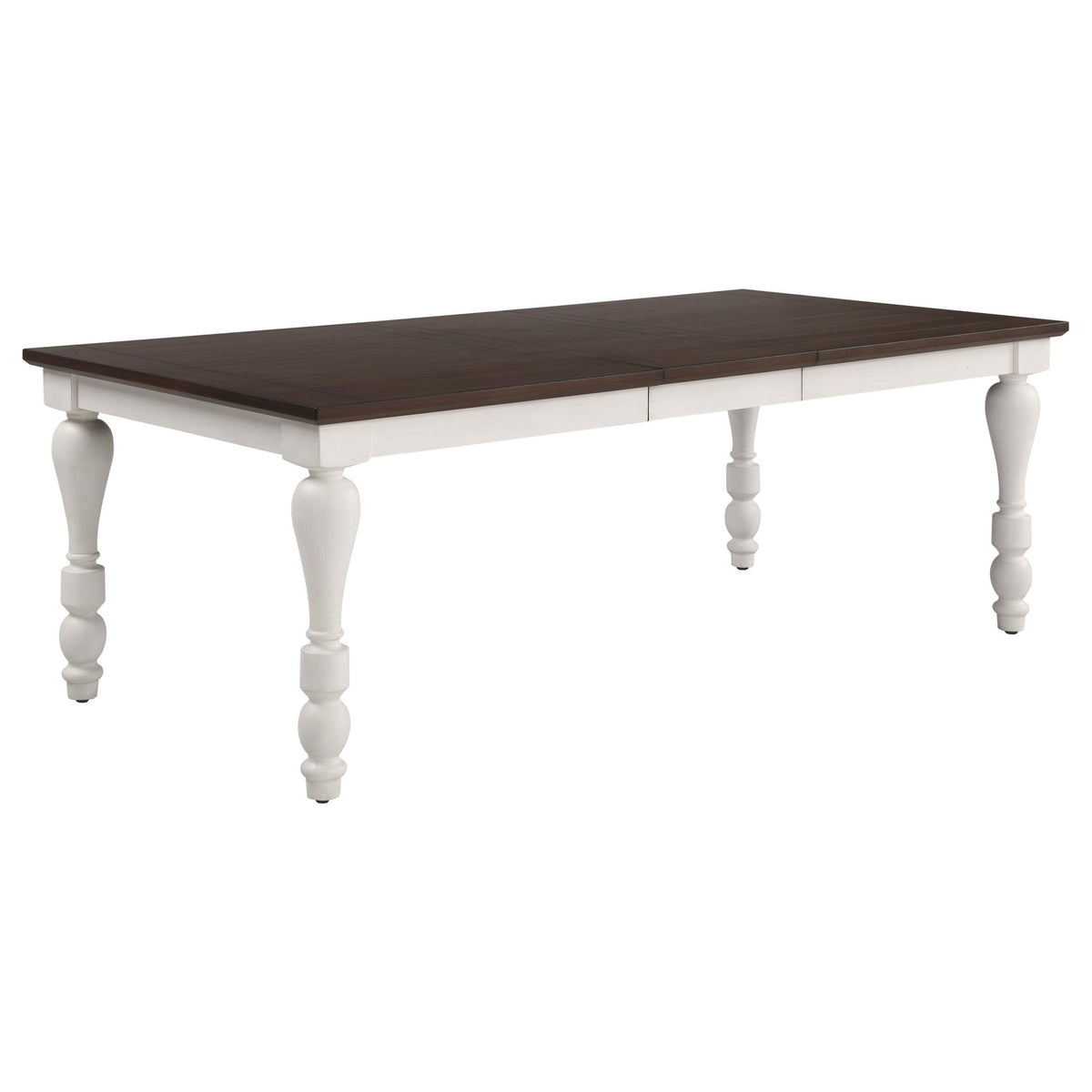 Madelyn Dining Table with Extension Leaf Dark Cocoa and Coastal White  Half Price Furniture