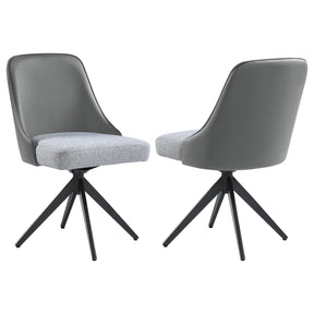 Paulita Upholstered Swivel Side Chairs (Set of 2) Grey and Gunmetal Half Price Furniture