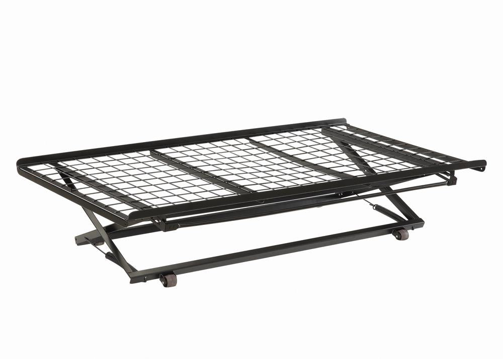 Ethan Twin Pop Up Trundle Bed with Rollers Black Half Price Furniture