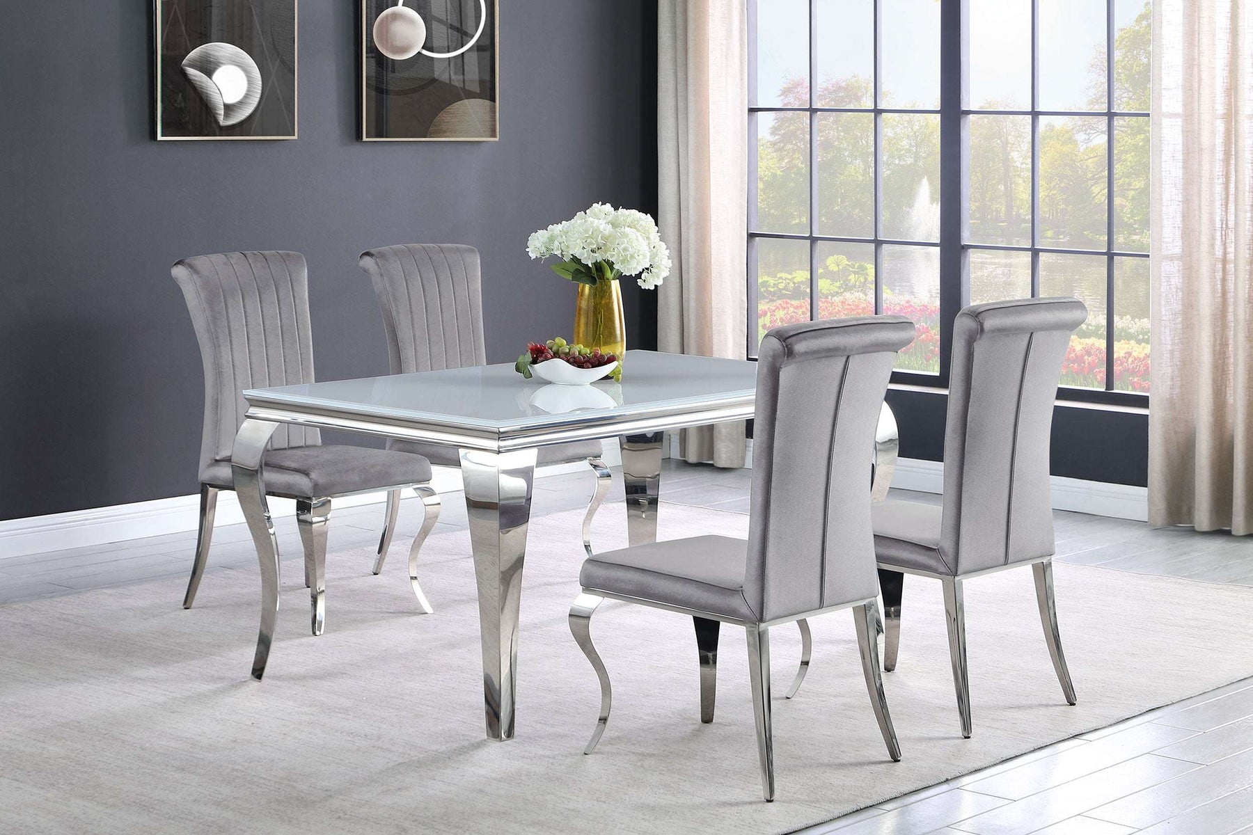 Carone 5-piece 61" Rectangular Dining Set - Dining Room Set - Half Price Furniture