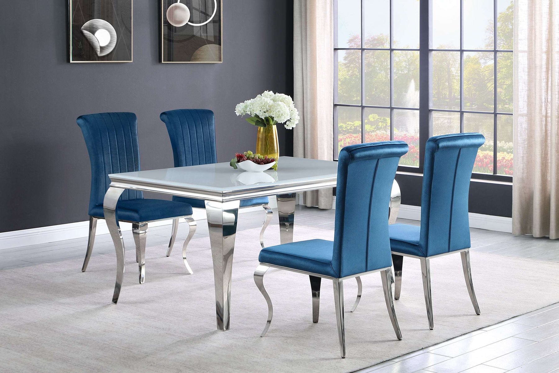 Carone 5-piece 61" Rectangular Dining Set - Dining Room Set - Half Price Furniture