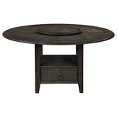 Twyla Round Dining Table with Removable Lazy Susan Dark Cocoa Half Price Furniture