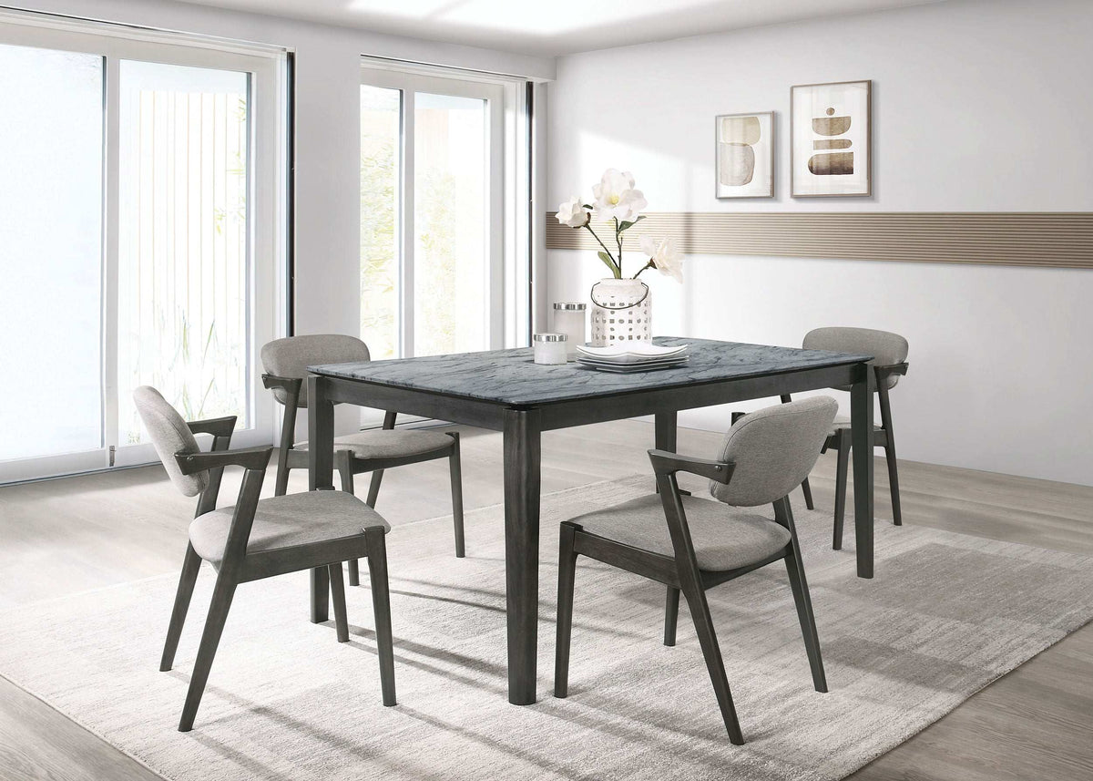 Stevie Rectangular Dining Set Grey and Black Half Price Furniture
