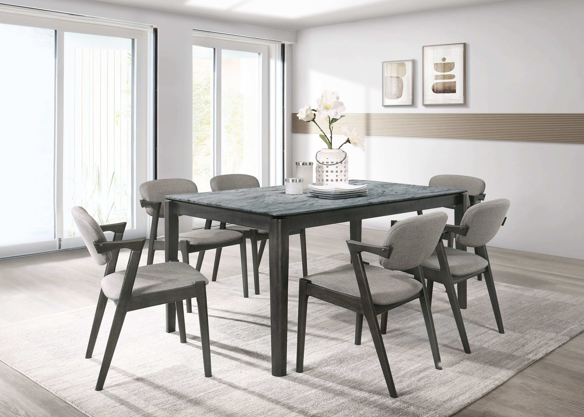 Stevie Rectangular Dining Set Grey and Black - Dining Room Set - Half Price Furniture