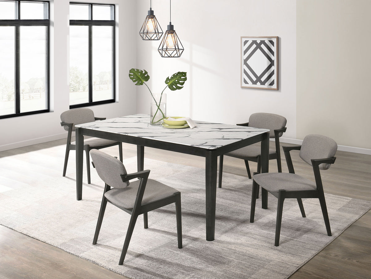 Stevie 5-piece Rectangular Dining Set White and Black Half Price Furniture