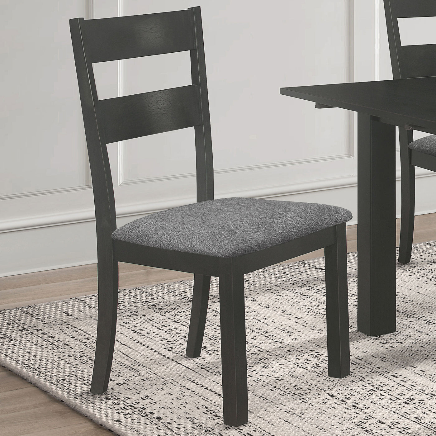 Jakob Upholstered Side Chairs with Ladder Back (Set of 2) Grey and Black Half Price Furniture
