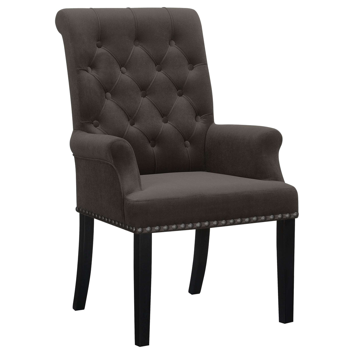 Alana Upholstered Tufted Arm Chair with Nailhead Trim Half Price Furniture