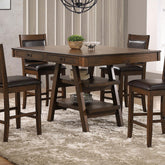 Dewey 2-drawer Counter Height Table with Open Shelves Walnut Half Price Furniture
