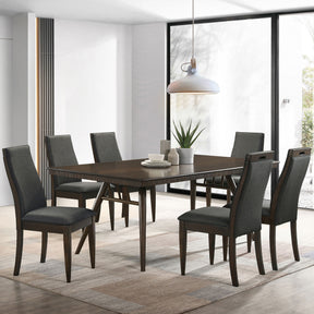 Wes Rectangular Dining Set Grey and Dark Walnut - Half Price Furniture