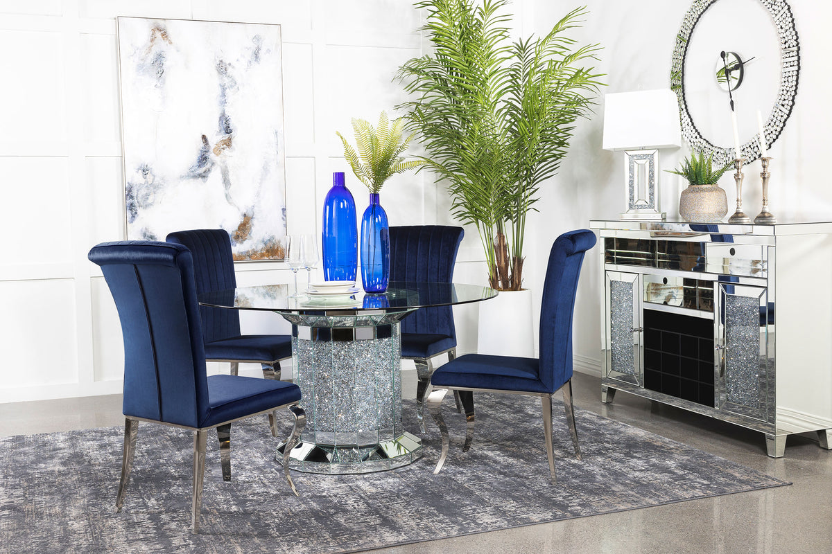 Ellie 5-piece Cylinder Pedestal Dining Room Set Half Price Furniture