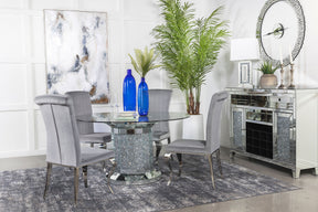 Ellie 5-piece Cylinder Pedestal Dining Room Set Half Price Furniture