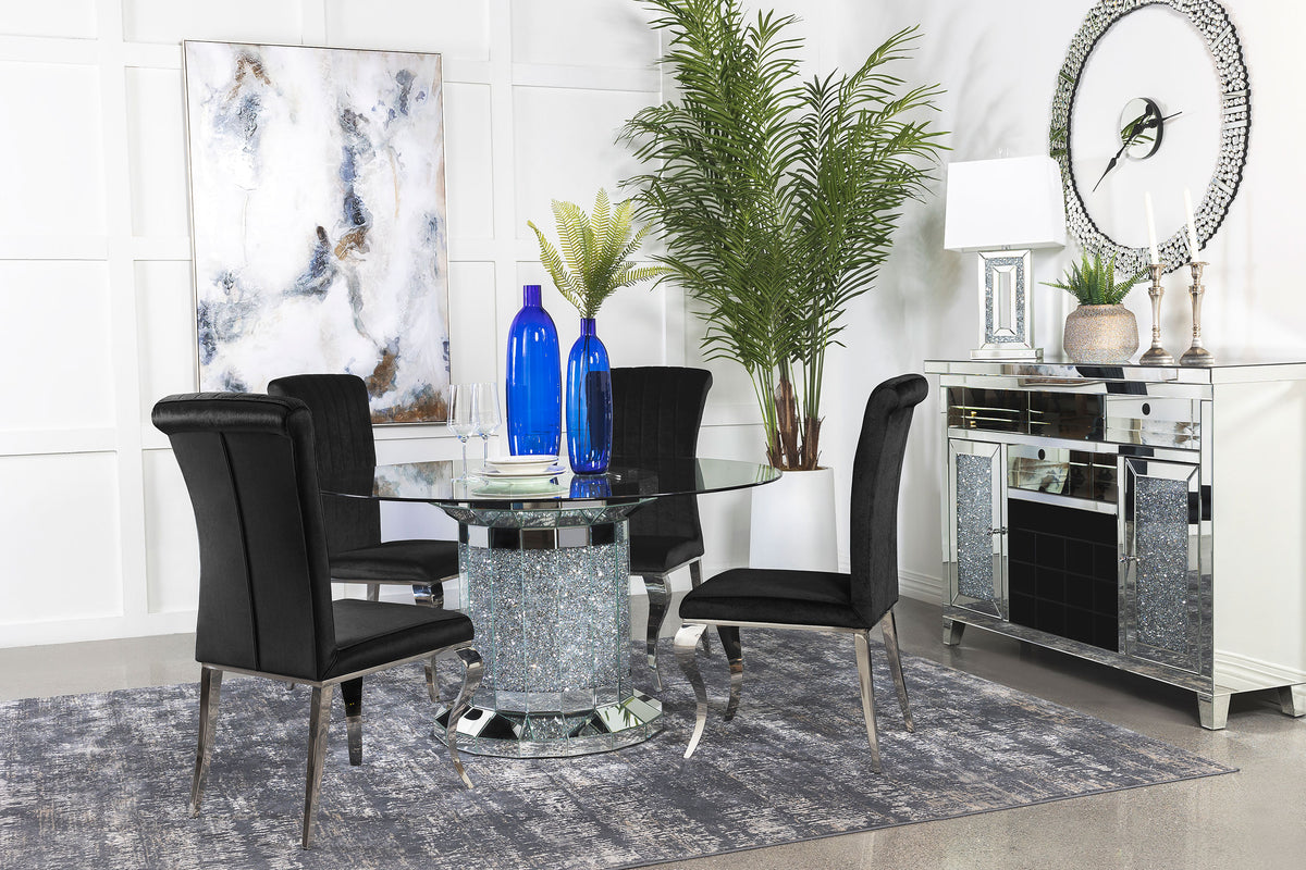 Ellie 5-piece Cylinder Pedestal Dining Room Set Half Price Furniture