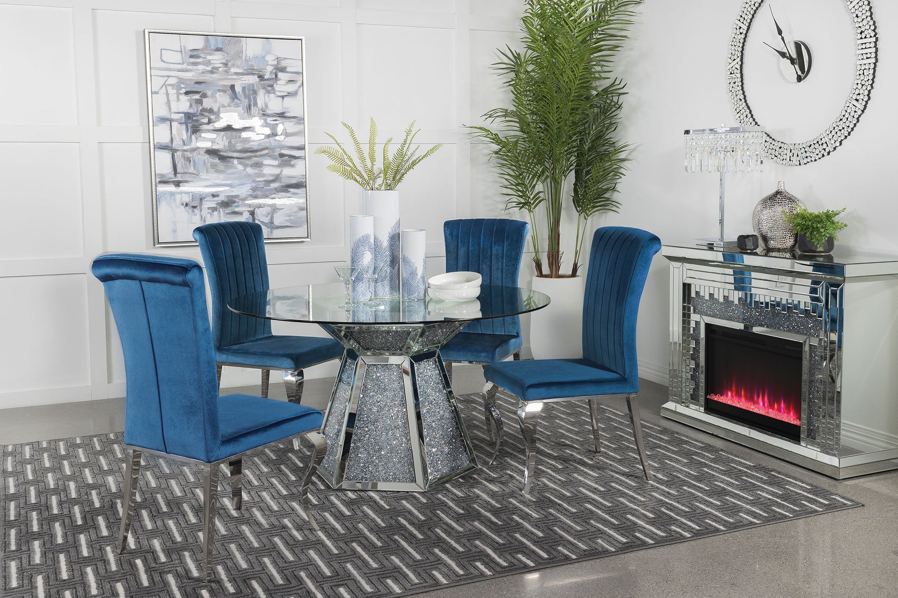 Quinn 5-piece Hexagon Pedestal Dining Room Set - Half Price Furniture
