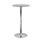 Abiline Glass Top Round Bar Table Chrome Half Price Furniture
