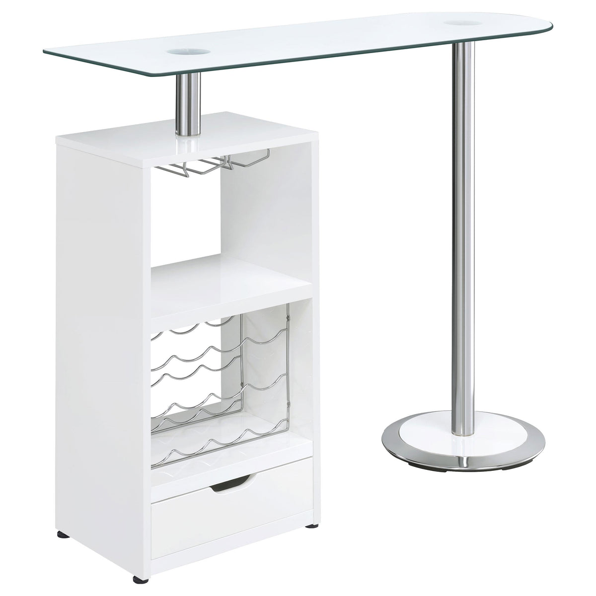 G120452 Contemporary White Bar Table  Half Price Furniture