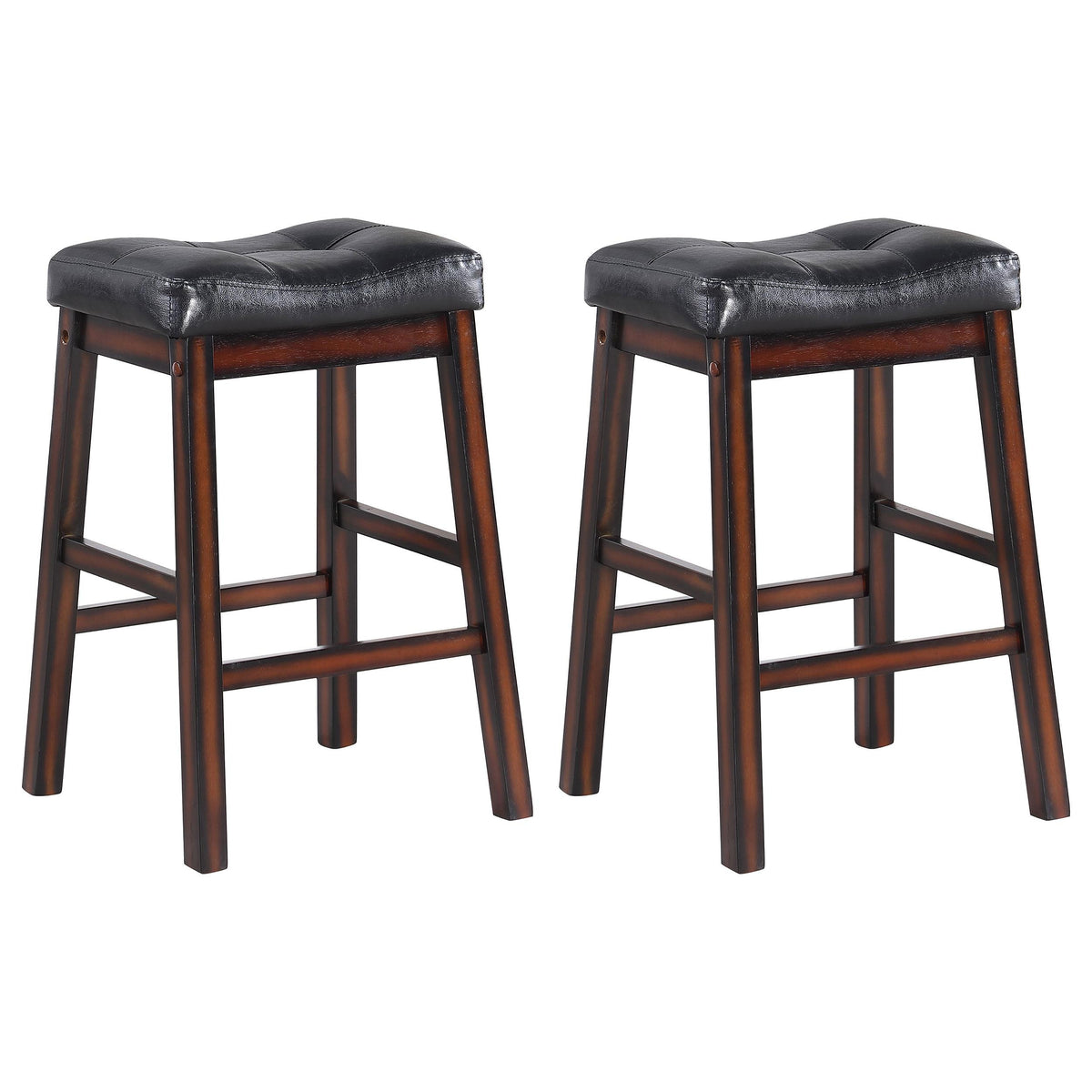 Donald Upholstered Counter Height Stools Black and Cappuccino (Set of 2)  Half Price Furniture