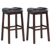 Donald Upholstered Bar Stools Black and Cappuccino (Set of 2)  Half Price Furniture
