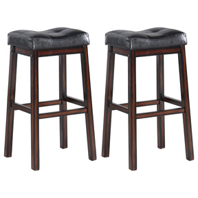 Donald Upholstered Bar Stools Black and Cappuccino (Set of 2) Donald Upholstered Bar Stools Black and Cappuccino (Set of 2) Half Price Furniture