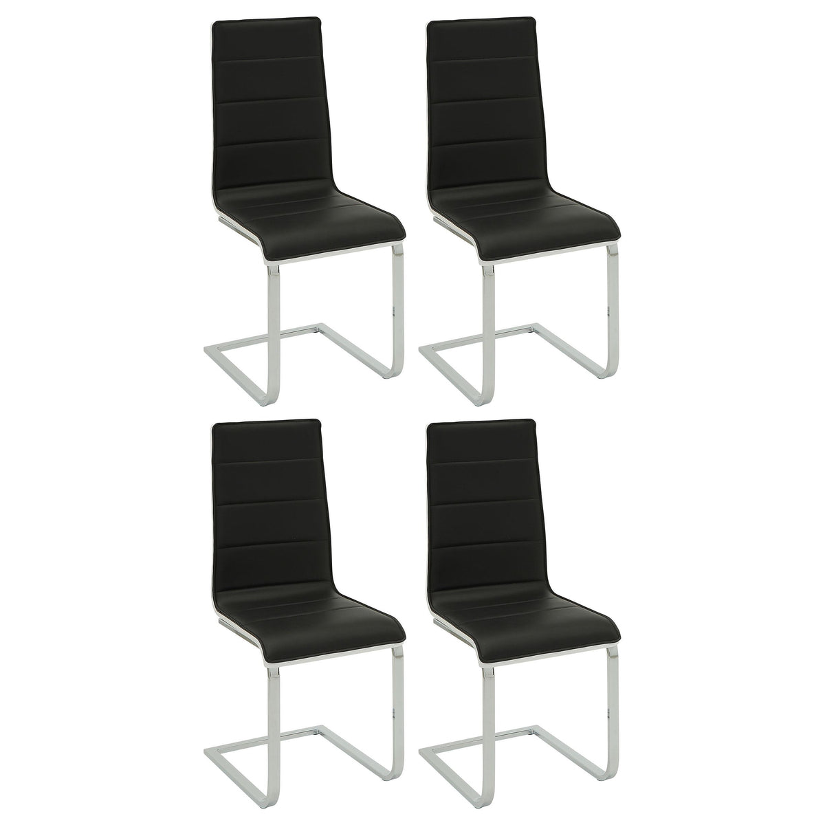 Broderick Upholstered Side Chairs Black and White (Set of 4)  Half Price Furniture
