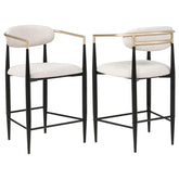 Tina upholstered counter chair beige set of 2