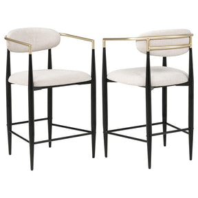 Tina upholstered counter chair beige set of 2