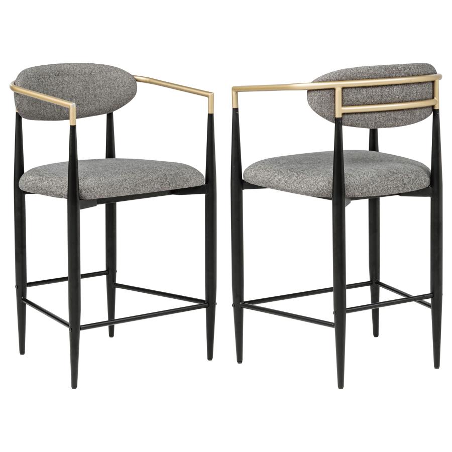 Tina upholstered counter chair grey set of 2