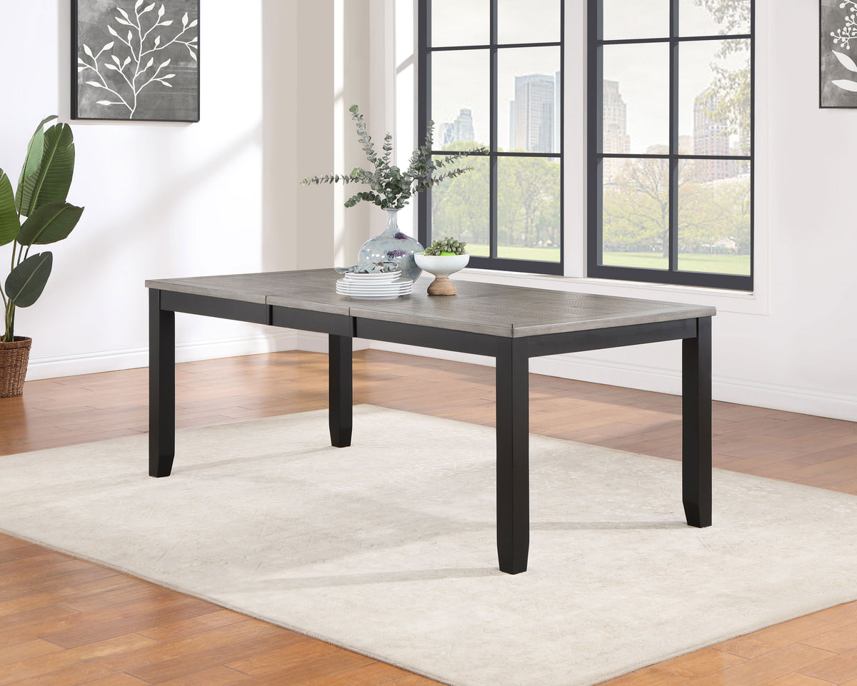 Elodie Rectangular Dining Table with Extension Grey and Black  Half Price Furniture