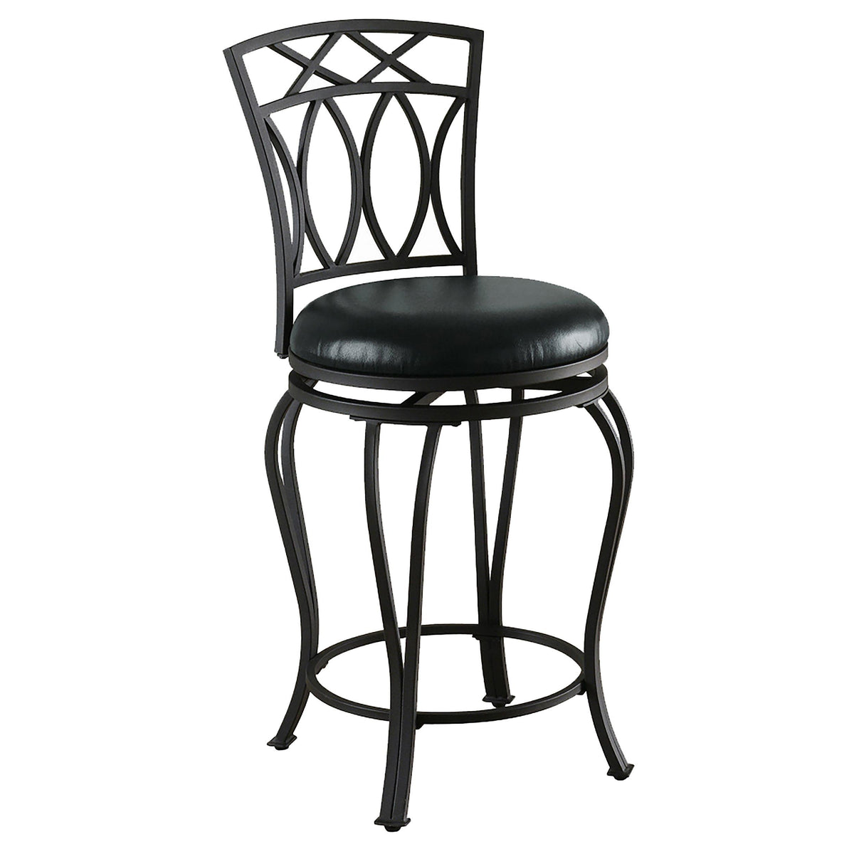 Adamsville Upholstered Swivel Counter Height Stool Black Half Price Furniture
