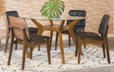 Paxton Round Glass Top 5-piece Dining Set Nutmeg Half Price Furniture
