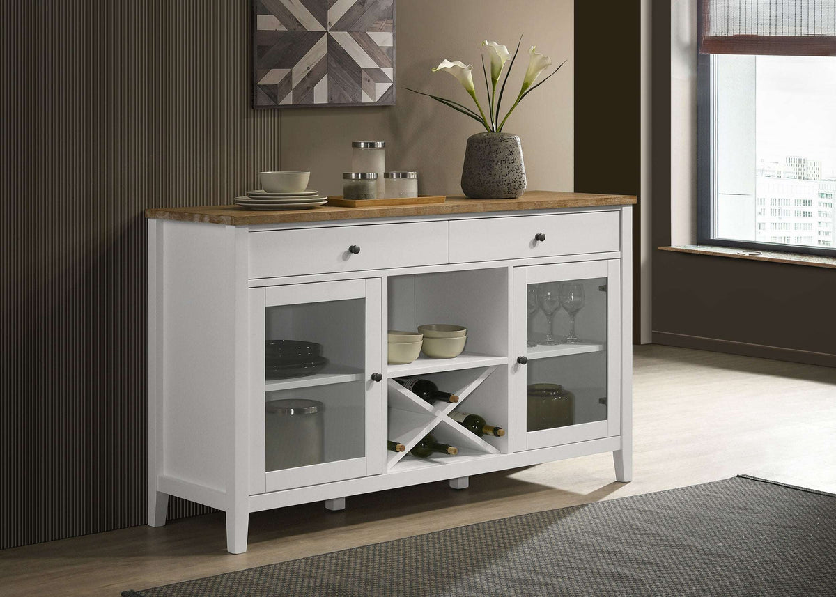 Hollis 2-door Dining Sideboard with Drawers Brown and White Half Price Furniture