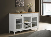 Hollis 2-door Dining Sideboard with Drawers Brown and White Hollis 2-door Dining Sideboard with Drawers Brown and White Half Price Furniture