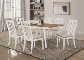 Anwar Rectangular Dining Table Set Natural Acacia and Off White Anwar Rectangular Dining Table Set Natural Acacia and Off White Half Price Furniture