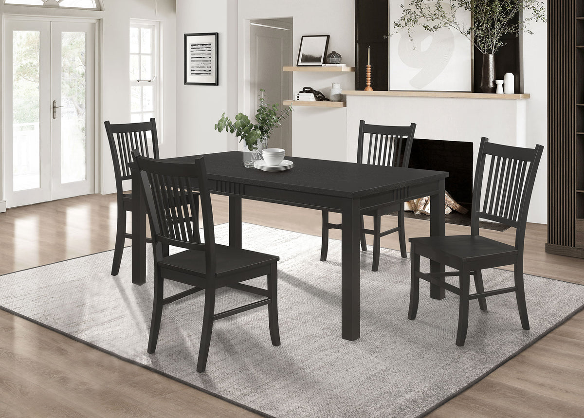 Marbrisa Rectangular Dining Table Set Matte Black  Half Price Furniture