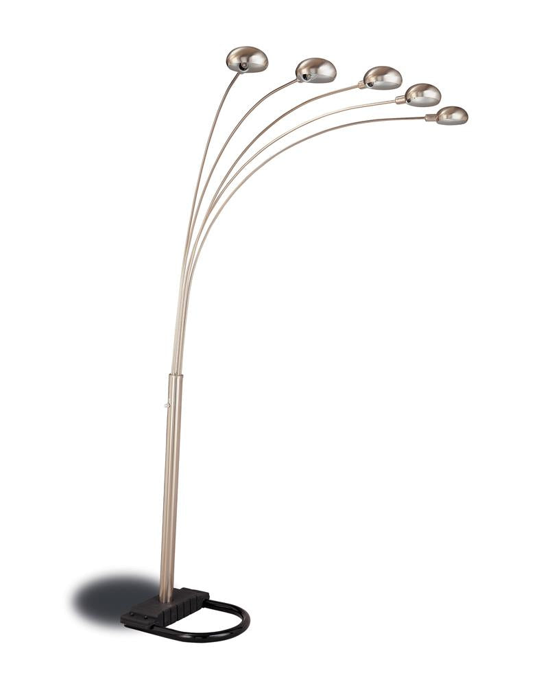 Kayd 5-light Floor Lamp with Curvy Dome Shades Chrome and Black  Half Price Furniture