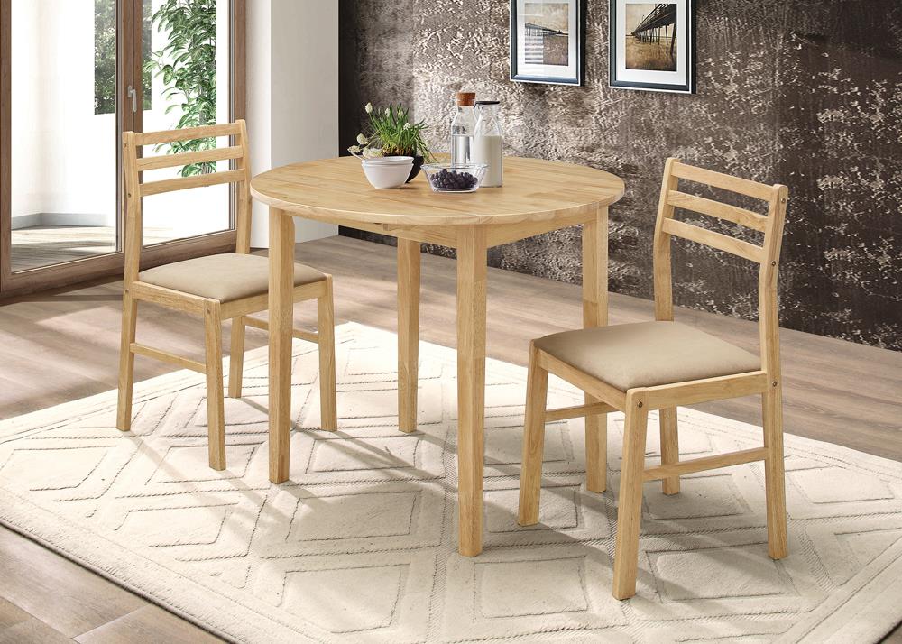 Bucknell 3-piece Dining Set with Drop Leaf Natural and Tan  Half Price Furniture